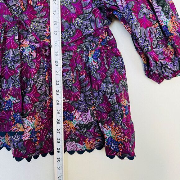 Kika Vargas x Target Wrap Blouse Floral Top 2X Fairy Boho Casual Summer Purple - Picture 6 of 8